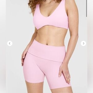 Oner active fold over soft Motion shorts chalk pink